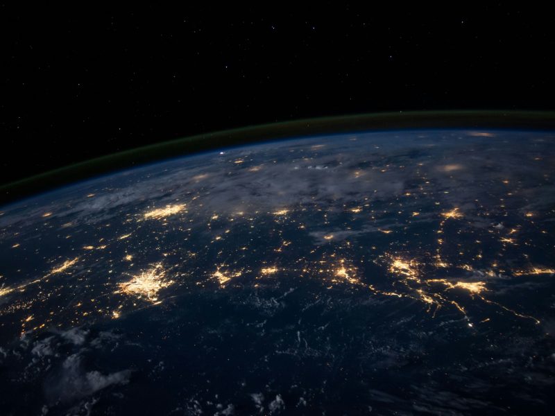 Earth at night showing global connectivity